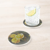 Dessous de verre en grès de roses jaunes boueuses (Côté)
