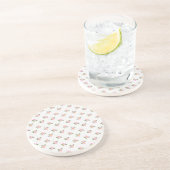 Dessous de verre en grès de style Polka Rose Ditsy (Côté)