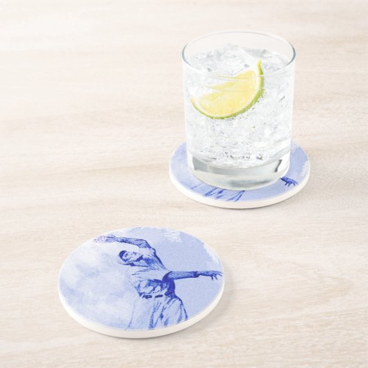 dessous de verre en grès de terrain de base-ball v (Côté)