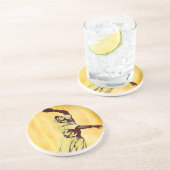 dessous de verre en grès de terrain de base-ball v (Côté)