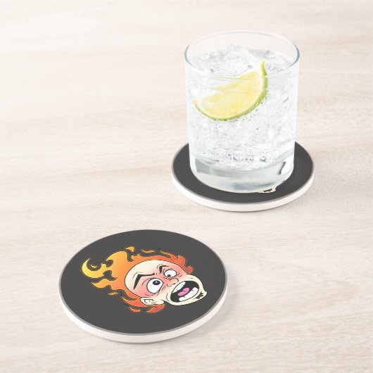 Dessous de verre en grès de tête de feu Scovilleli (Côté)