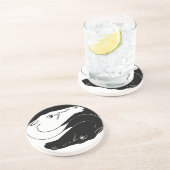 dessous de verre en grès de ying et yang (Côté)