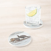 Dessous De Verre En Grès Déchets sauvages dans le champ de neige (Côté)