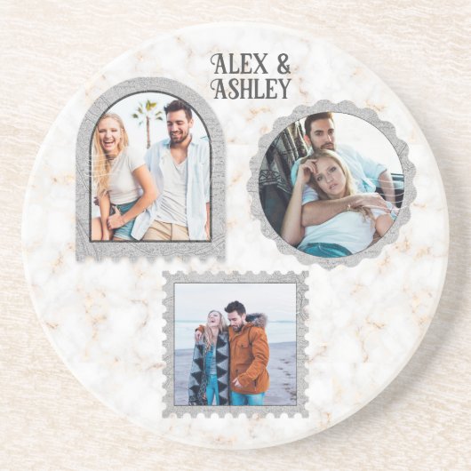 Dessous De Verre En Grès Déco Art moderne Nom de la photo Customisée (Devant)