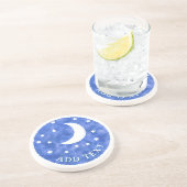 Dessous De Verre En Grès Décor aquarelle Lune Étoiles Eau (Côté)