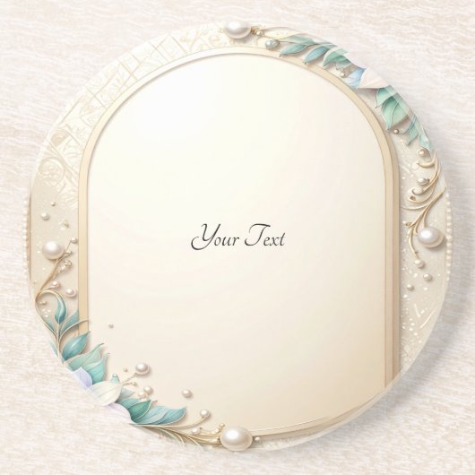 Dessous De Verre En Grès Decorative Floral Frame Sandstone Coaster (Devant)