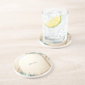 Dessous De Verre En Grès Decorative Floral Frame Sandstone Coaster (Côté)