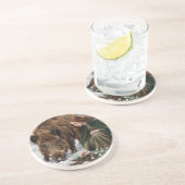 Dessous De Verre En Grès Déesse celtique & Sanglier (Côté)