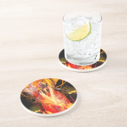 Dessous De Verre En Grès Déesse du feu PELE (Côté)