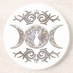 Dessous De Verre En Grès Déesse Triple Moon Moonstone