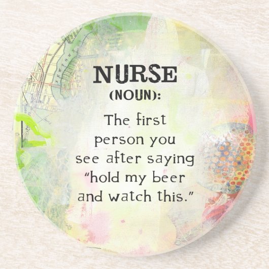 Dessous De Verre En Grès Définition d'une infirmière (Devant)