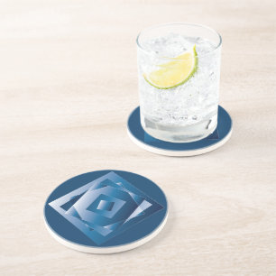 Dessous De Verre En Grès dégradé bleu 1