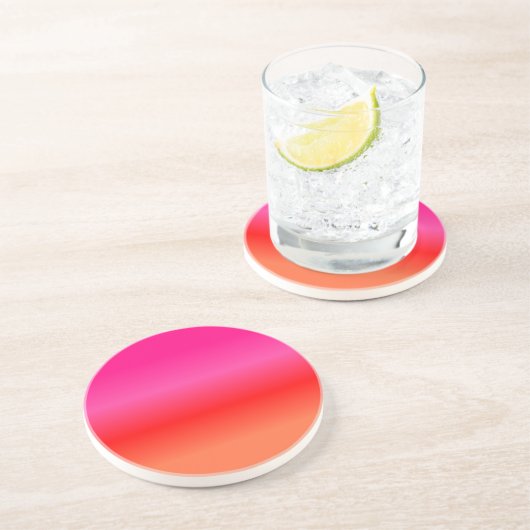 Dessous De Verre En Grès Dégradé de rose, rouge et orange (Côté)