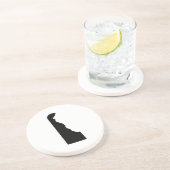 Dessous De Verre En Grès Delaware en noir et blanc (Côté)
