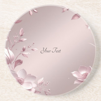 Dessous De Verre En Grès Delicate Pink Floral Sandstone Coaster