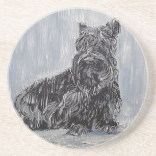 Dessous De Verre En Grès Délivrance de Terrier d'écossais