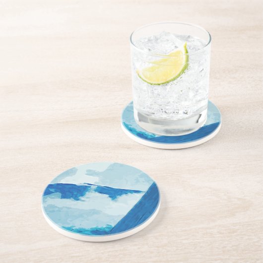 Dessous De Verre En Grès Denali dans les nuages Impressionnisme Abstrait (Côté)