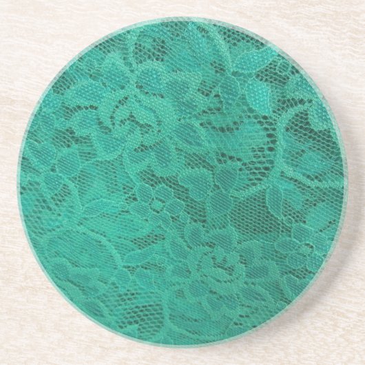 Dessous De Verre En Grès Dentelle turquoise (Devant)