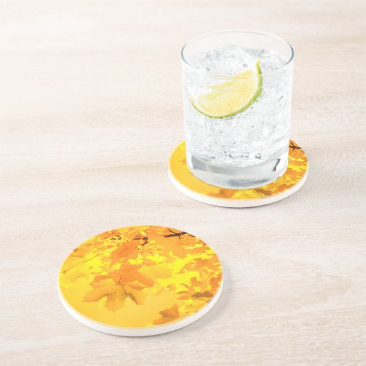 Dessous de verre en grès d'érable jaune (Côté)