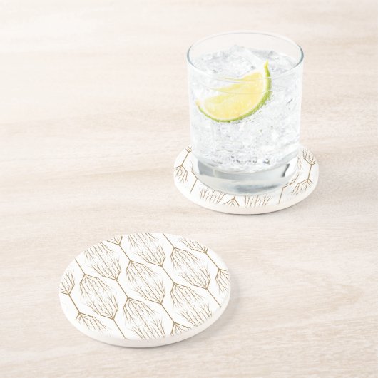 Dessous de verre en grès des arbres d'hiver (Côté)