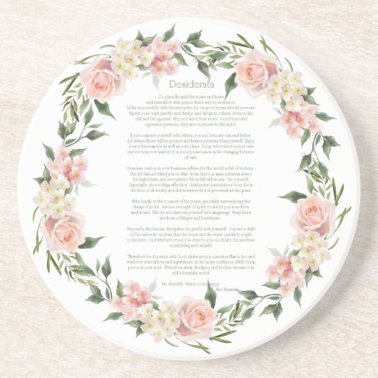 Dessous De Verre En Grès Desiderata Rose Wreath (Devant)
