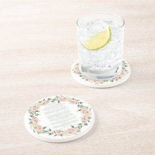 Dessous De Verre En Grès Desiderata Rose Wreath