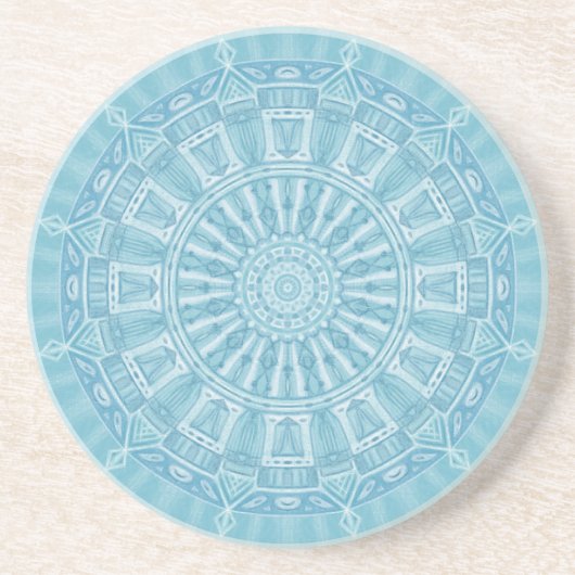 Dessous De Verre En Grès Design boho bleu et turquoise moderne (Devant)