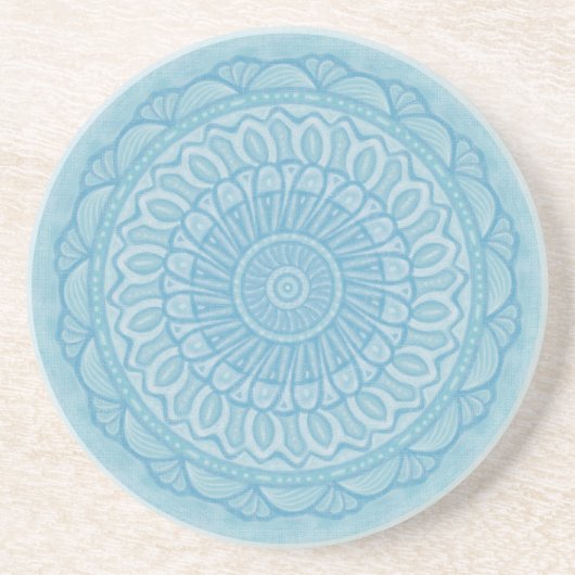 Dessous De Verre En Grès Design boho bleu et turquoise moderne (Devant)