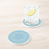 Dessous De Verre En Grès Design boho bleu et turquoise moderne (Côté)