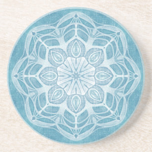 Dessous De Verre En Grès Design boho bleu et turquoise moderne