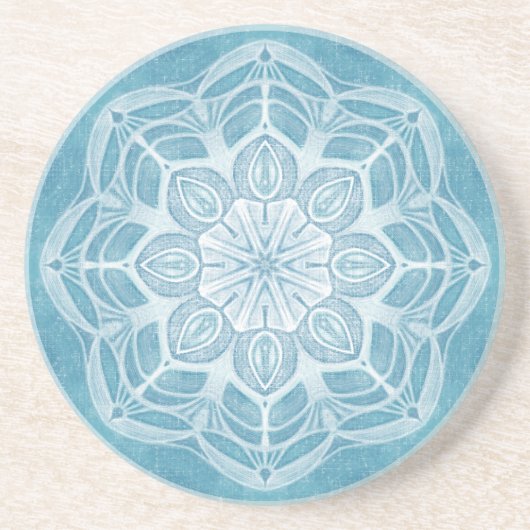 Dessous De Verre En Grès Design boho bleu et turquoise moderne (Devant)