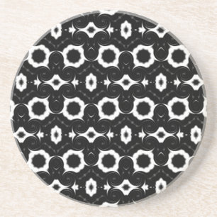 Dessous De Verre En Grès Design classique noir et blanc