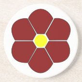 Dessous De Verre En Grès Design de fleurs marron (Devant)