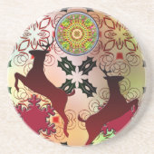 Dessous De Verre En Grès Design de rennes de Noël moche (Devant)