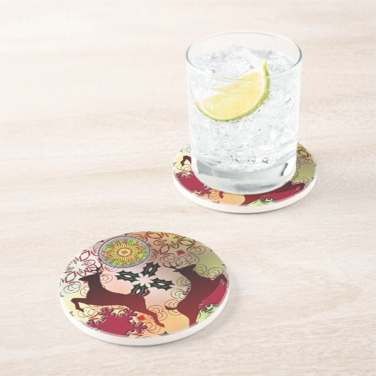 Dessous De Verre En Grès Design de rennes de Noël moche (Côté)