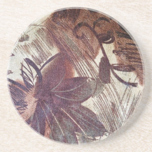 Dessous De Verre En Grès Design floral Brown Abstrait 1