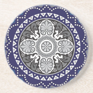 Dessous De Verre En Grès Design floral détaillé de l'Écharpe Paisley