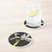 Dessous De Verre En Grès Design irlandais - Collection de laiton et de fleu (Côté)