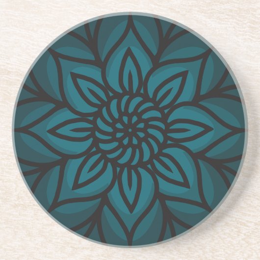 Dessous de verre en grès design Mandala (Devant)