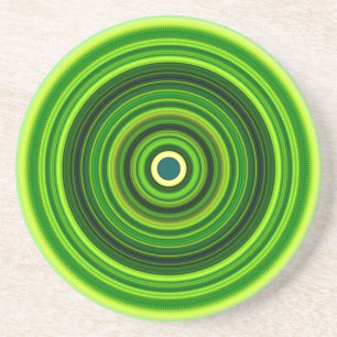 Dessous De Verre En Grès Design Mandala vert géométrique-64555