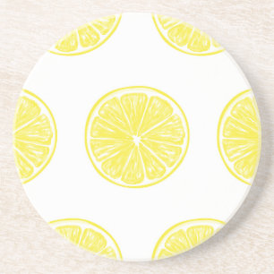 Dessous De Verre En Grès Design motif de tranches de citron