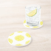 Dessous De Verre En Grès Design motif de tranches de citron (Côté)