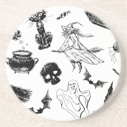 Dessous De Verre En Grès Design motif d'Halloween (Devant)