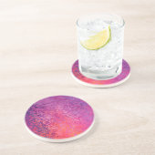 Dessous De Verre En Grès Design texturé Abstrait en rose et violet (Côté)