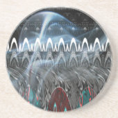 Dessous De Verre En Grès Design Tribal Edgy moderne. (Devant)