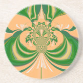 Dessous De Verre En Grès Design vert jaune. (Devant)