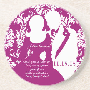 Dessous De Verre En Grès Dessertes de mariage Demoiselle d'honneur & Mariés