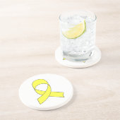 Dessous De Verre En Grès Dessin à ruban jaune (Côté)