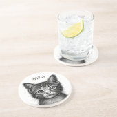 Dessous De Verre En Grès Dessin adorable de Young Cat (Côté)