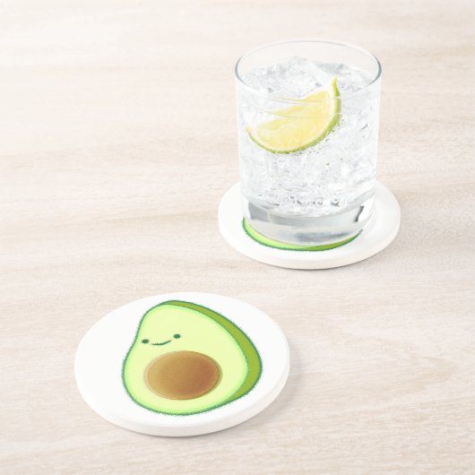 Dessous De Verre En Grès Dessin Avocado mignon (Côté)